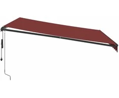 Automatinė ištraukiama markizė su LED, bordo spalvos, 400x350cm