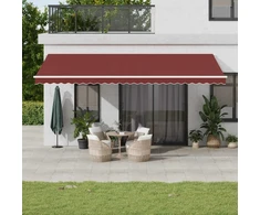 Automatinė ištraukiama markizė su LED, bordo spalvos, 600x350cm