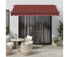 Automatinė ištraukiama markizė su LED, bordo spalvos, 350x250cm