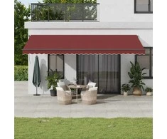 Automatinė ištraukiama markizė su LED, bordo spalvos, 600x350cm