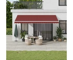 Automatinė ištraukiama markizė su LED, bordo spalvos, 500x350cm