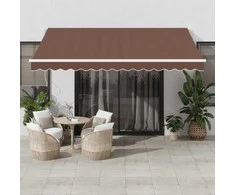Automatinė ištraukiama markizė su LED, rudos spalvos, 400x350cm