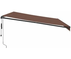 Automatinė ištraukiama markizė su LED, rudos spalvos, 500x350cm