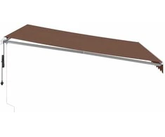 Automatinė ištraukiama markizė su LED, rudos spalvos, 400x350cm