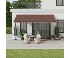 Automatinė ištraukiama markizė su LED, rudos spalvos, 500x350cm
