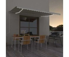 Automatinė markizė su LED/vėjo jutikliu, kreminė, 500x350cm