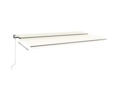 Automatinė markizė su LED/vėjo jutikliu, kreminė, 600x350cm