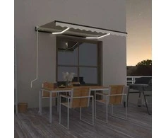 Automatinė markizė su LED/vėjo jutikliu, kreminė, 350x250cm