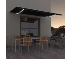 Automatinė markizė su LED/vėjo jutikliu, antracito, 500x300cm