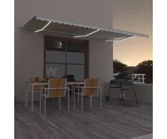 Automatinė markizė su LED/vėjo jutikliu, kreminė, 600x350cm
