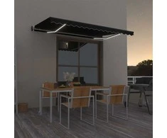 Automatinė markizė su LED/vėjo jutikliu, antracito, 450x350cm