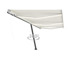 Automatinė markizė su LED/vėjo jutikliu, kreminė, 600x300cm