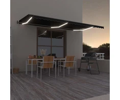 Automatinė markizė su LED/vėjo jutikliu, antracito, 600x350cm