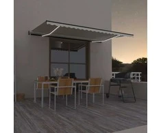 Automatinė markizė su LED/vėjo jutikliu, kreminė, 500x300cm