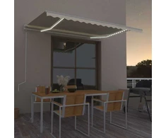Automatinė markizė su LED/vėjo jutikliu, kreminė, 450x300cm