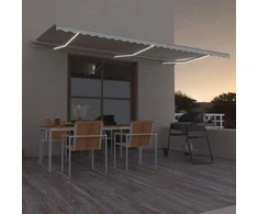 Automatinė markizė su LED/vėjo jutikliu, kreminė, 600x300cm