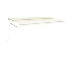 Automatinė markizė su LED/vėjo jutikliu, kreminė, 600x350cm