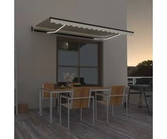 Automatinė markizė su LED/vėjo jutikliu, kreminė, 400x350cm