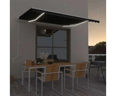 Automatinė markizė su LED/vėjo jutikliu, antracito, 400x350cm