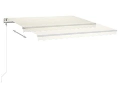 Automatinė markizė su LED/vėjo jutikliu, kreminė, 450x350cm
