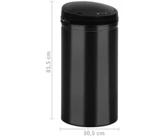 Automatinė šiukšliadėžė su jutikliu, juoda, plienas, 50l