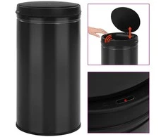 Automatinė šiukšliadėžė su jutikliu, juoda, plienas, 60l