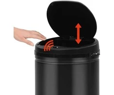 Automatinė šiukšliadėžė su jutikliu, juoda, plienas, 30l