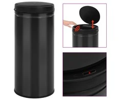 Automatinė šiukšliadėžė su jutikliu, juoda, plienas, 80l