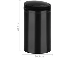 Automatinė šiukšliadėžė su jutikliu, juoda, plienas, 40l