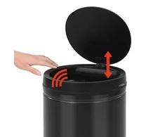 Automatinė šiukšliadėžė su jutikliu, juoda, plienas, 80l
