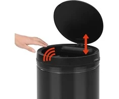 Automatinė šiukšliadėžė su jutikliu, juoda, plienas, 60l