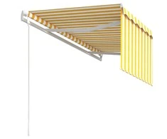 Automatiniu būdu ištraukiama markizė, geltona/balta, 3,5x2,5m