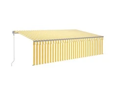 Automatiniu būdu ištraukiama markizė, geltona ir balta, 5x3m