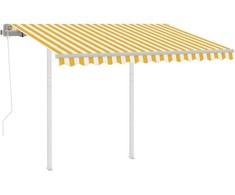 Automatiniu būdu ištraukiama markizė, geltona ir balta, 3x2,5m