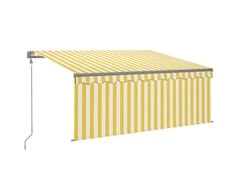 Automatiniu būdu ištraukiama markizė, geltona ir balta, 3x2,5m