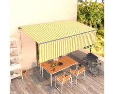Automatiniu būdu ištraukiama markizė, geltona ir balta, 5x3m