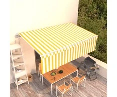 Automatiniu būdu ištraukiama markizė, geltona ir balta, 5x3m