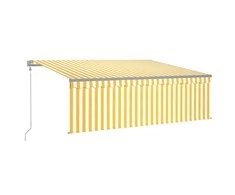Automatiniu būdu ištraukiama markizė, geltona ir balta, 4x3m