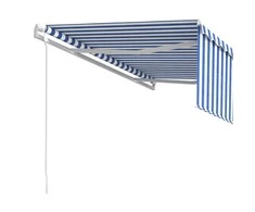 Automatiniu būdu ištraukiama markizė, mėlyna ir balta, 4,5x3m