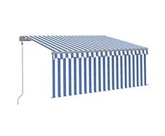 Automatiniu būdu ištraukiama markizė, mėlyna ir balta, 3,5x2,5m