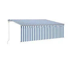Automatiniu būdu ištraukiama markizė, mėlyna ir balta, 4x3m
