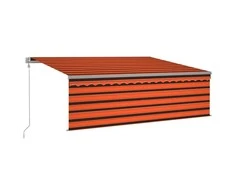 Automatiniu būdu ištraukiama markizė, oranžinė ir ruda, 4x3m