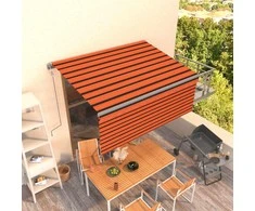 Automatiniu būdu ištraukiama markizė, oranžinė ir balta, 3x2,5m