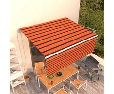 Automatiniu būdu ištraukiama markizė, oranžinė ir ruda, 4x3m
