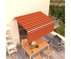 Automatiniu būdu ištraukiama markizė, oranžinė ir balta, 3x2,5m