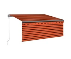 Automatiniu būdu ištraukiama markizė, oranžinė ir balta, 3x2,5m