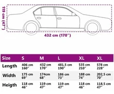 Automobilio uždangalas sedanams, pilkas ir sidabrinis, M dydžio