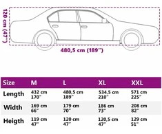 Automobilio uždangalas sedanams, sidabrinis, L dydžio, PEVA