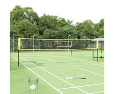 Badmintono tinklas, geltonas ir juodas, 600x155cm, PE audinys