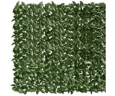 Balkono širma, 300x150cm, su tamsiai žaliais lapais